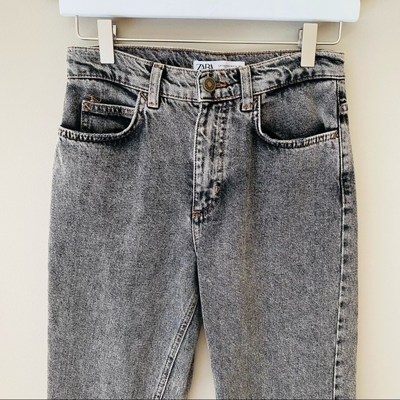 ZARA High-Rise Straight Jeans Black Sz 2 - Picture 2 of 10